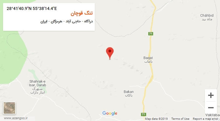روستای تنگ قوچان بر روی نقشه