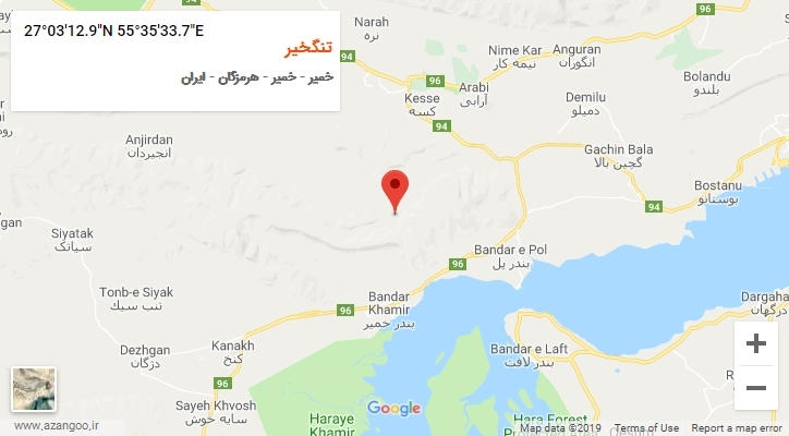 روستای تنگخیر بر روی نقشه