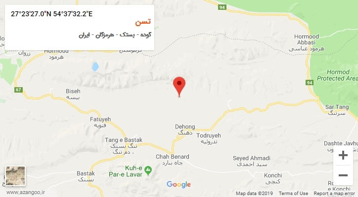 روستای تسن بر روی نقشه