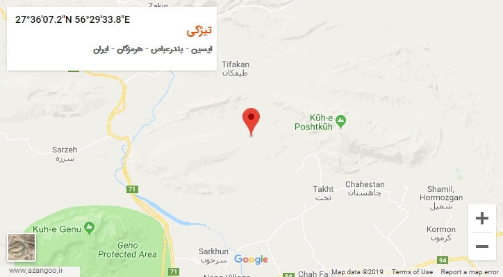روستای تیژکی بر روی نقشه