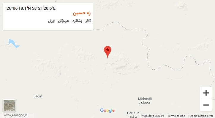 روستای زه حسین بر روی نقشه