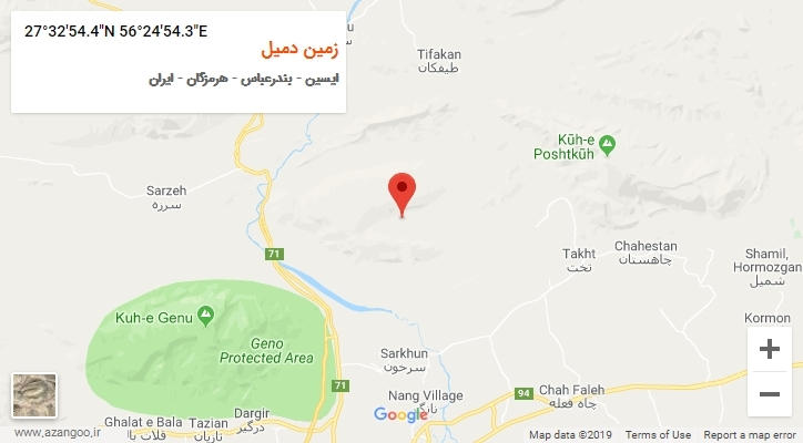 روستای زمین دمیل بر روی نقشه