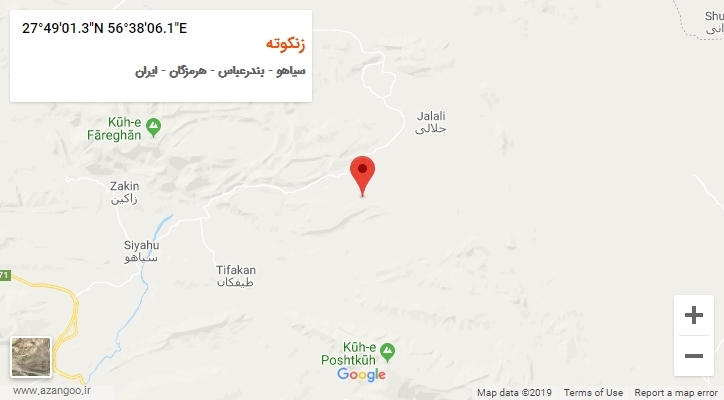 روستای زنکوته بر روی نقشه