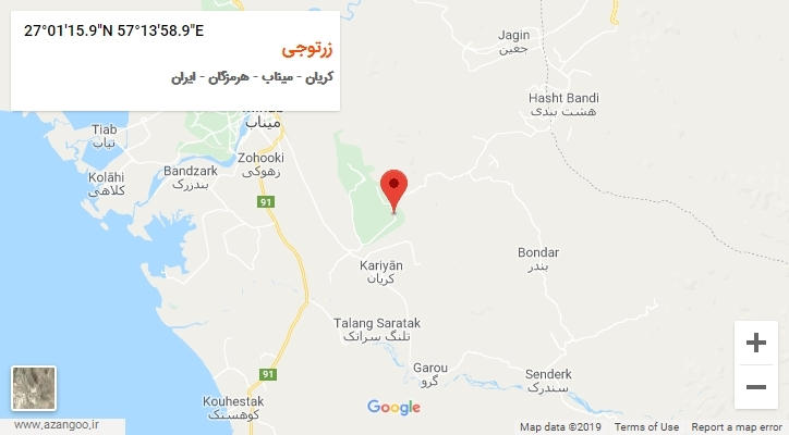 روستای زرتوجی بر روی نقشه