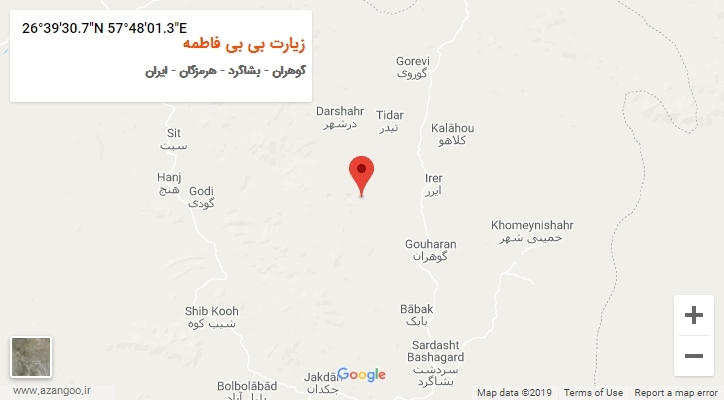 روستای زیارت بی بی فاطمه بر روی نقشه