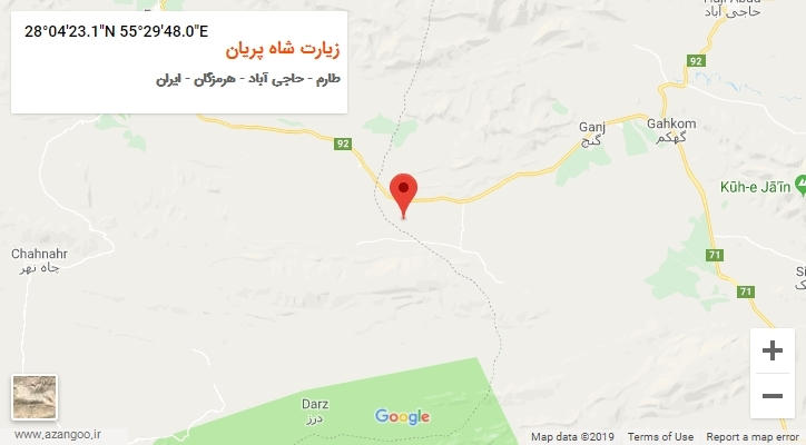 روستای زیارت شاه پریان بر روی نقشه