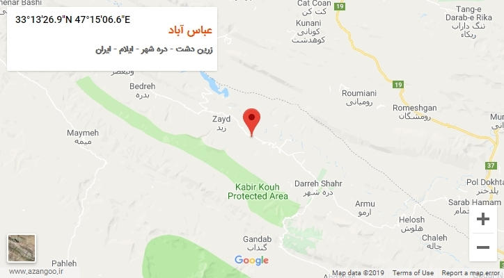 روستای عباس آباد بر روی نقشه