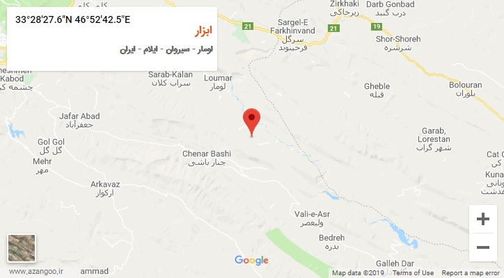 روستای ابزار بر روی نقشه