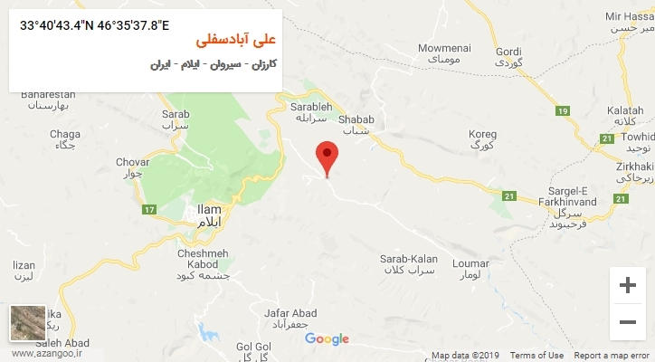 روستای علی آبادسفلی بر روی نقشه