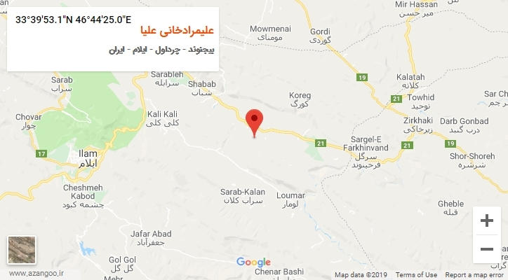 روستای علیمرادخانی علیا بر روی نقشه