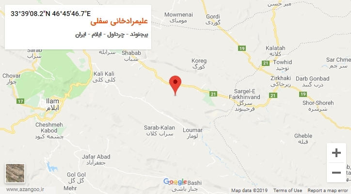 روستای علیمرادخانی سفلی بر روی نقشه