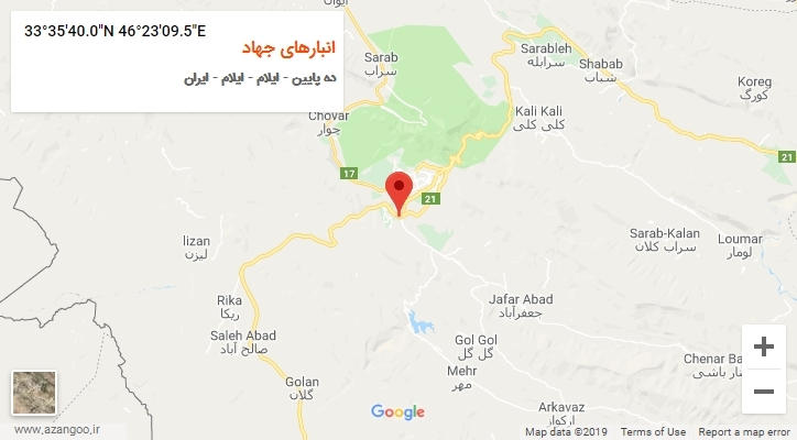 روستای انبارهای جهاد بر روی نقشه