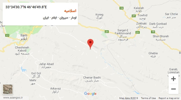 روستای اسلامیه بر روی نقشه