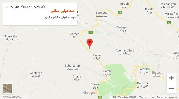 روستای اسماعیلی سفلی بر روی نقشه