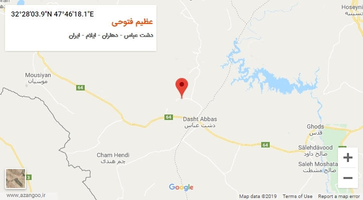 روستای عظیم فتوحی بر روی نقشه