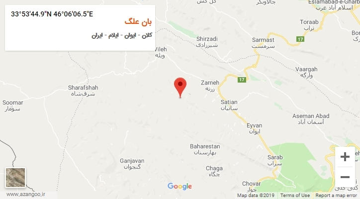 روستای بان علگ بر روی نقشه