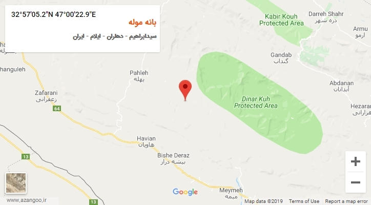 روستای بانه موله بر روی نقشه