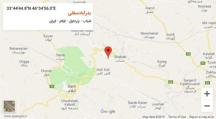 روستای بدرآبادسفلی بر روی نقشه