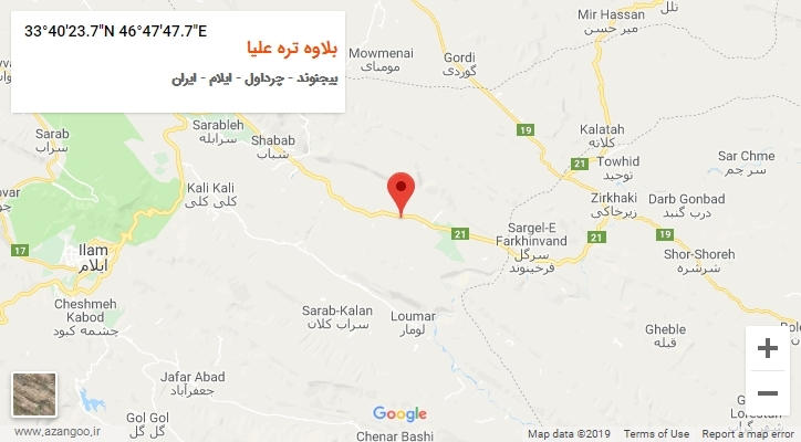 روستای بلاوه تره علیا بر روی نقشه