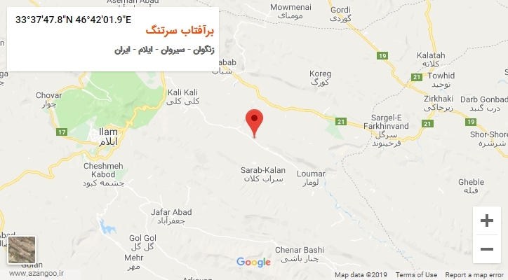 روستای برآفتاب سرتنگ بر روی نقشه