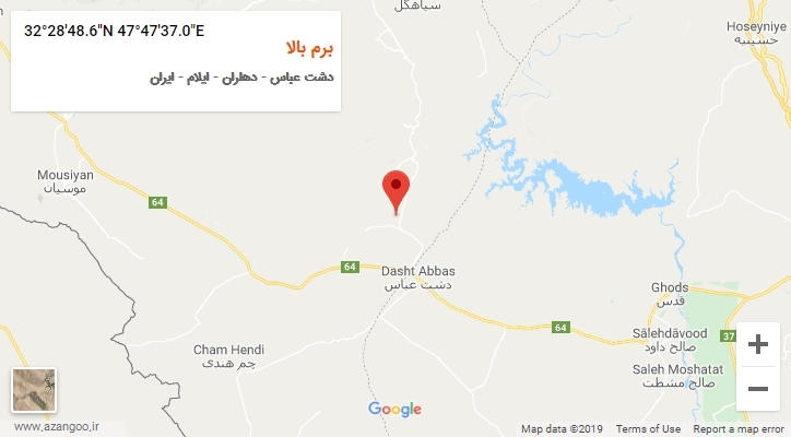 روستای برم بالا بر روی نقشه