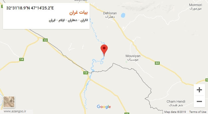 روستای بیات غران بر روی نقشه