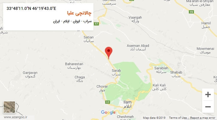 روستای چالانچی علیا بر روی نقشه