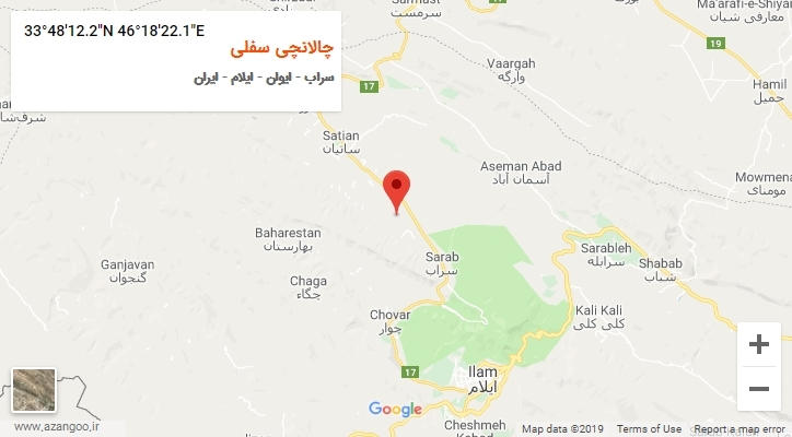 روستای چالانچی سفلی بر روی نقشه