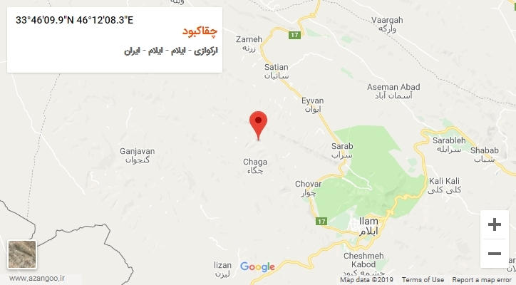 روستای چقاکبود بر روی نقشه