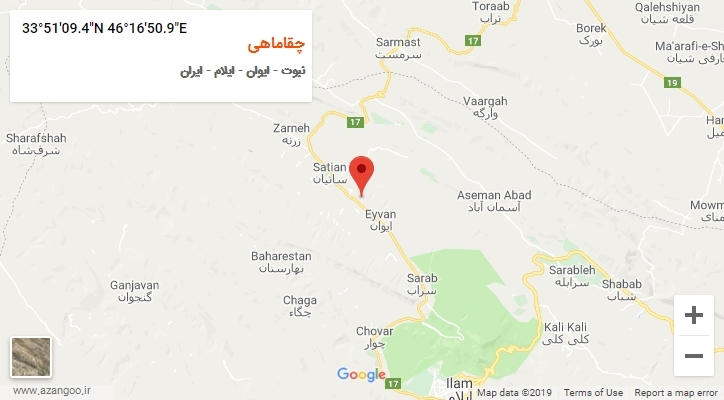 روستای چقاماهی بر روی نقشه