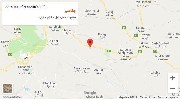 روستای چقاسبز بر روی نقشه