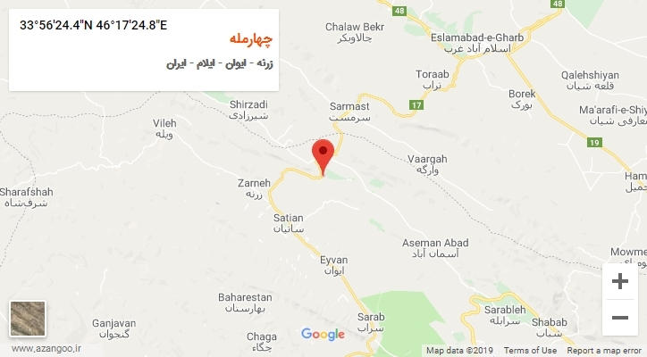 روستای چهارمله بر روی نقشه