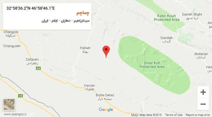 روستای چماچم بر روی نقشه