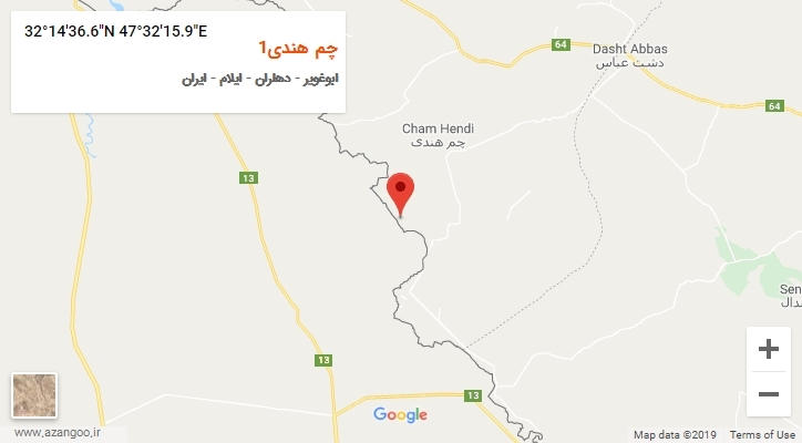 روستای چم هندی1 بر روی نقشه