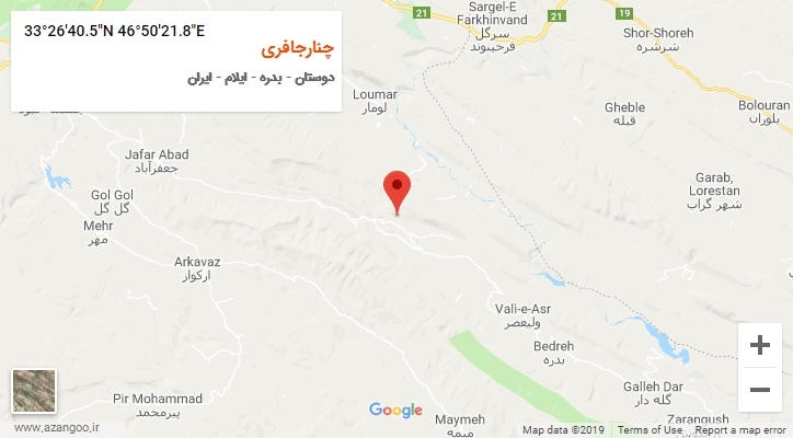 روستای چنارجافری بر روی نقشه