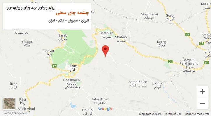 روستای چشمه چای سفلی بر روی نقشه