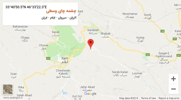 روستای چشمه چای وسطی بر روی نقشه