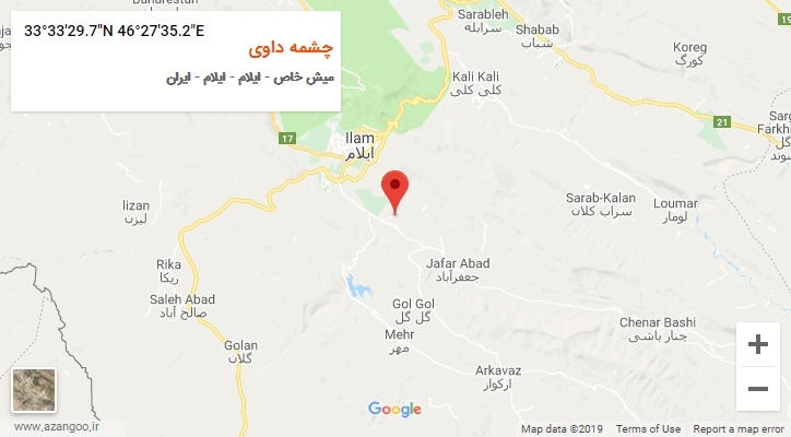 روستای چشمه داوی بر روی نقشه