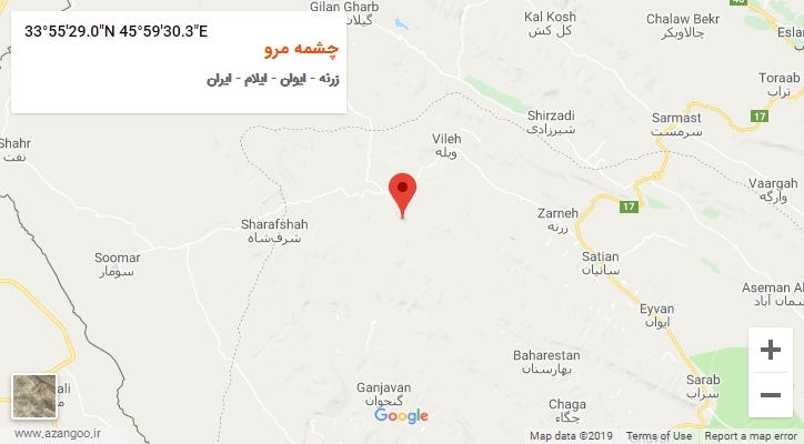 روستای چشمه مرو بر روی نقشه