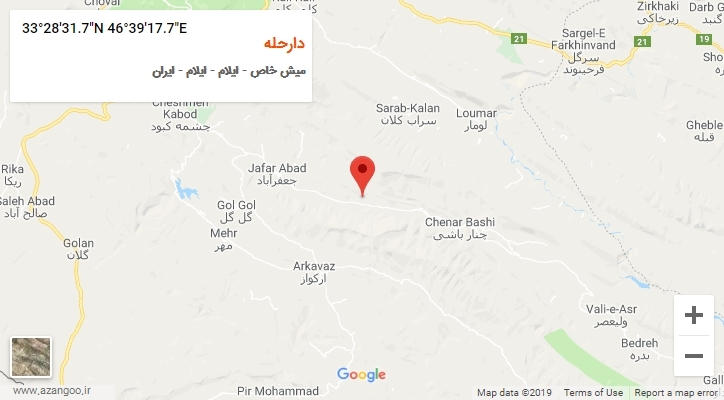 روستای دارحله بر روی نقشه