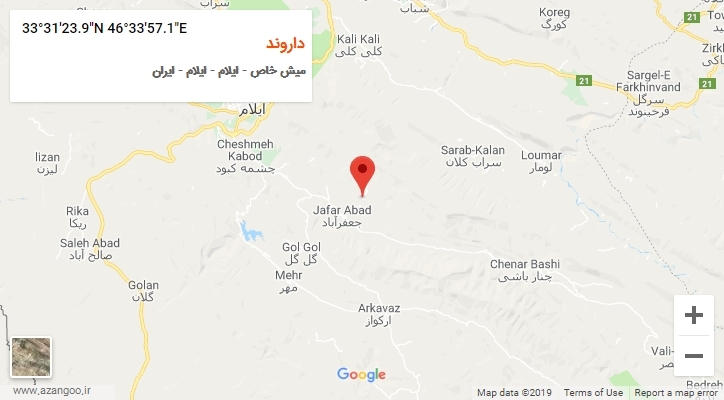 روستای داروند بر روی نقشه