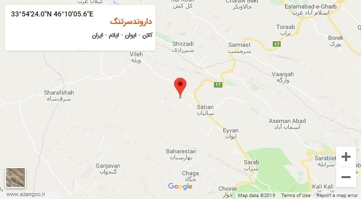 روستای داروندسرتنگ بر روی نقشه