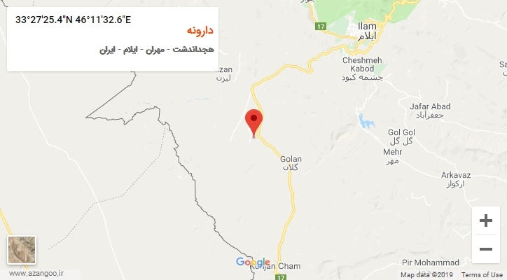 روستای دارونه بر روی نقشه