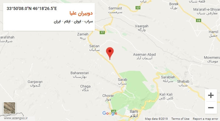 روستای دوبیران علیا بر روی نقشه