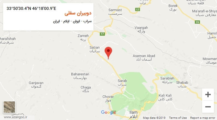 روستای دوبیران سفلی بر روی نقشه