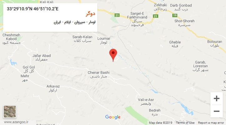 روستای دوگر بر روی نقشه