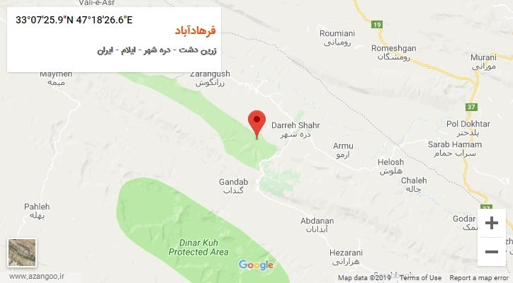 روستای فرهادآباد بر روی نقشه