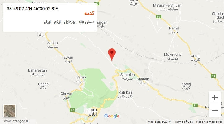 روستای گدمه بر روی نقشه
