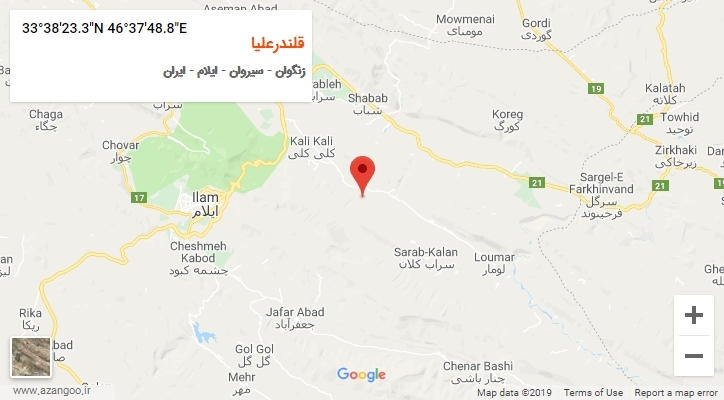 روستای قلندرعلیا بر روی نقشه