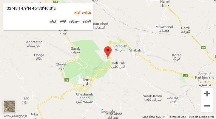 روستای قنات آباد بر روی نقشه